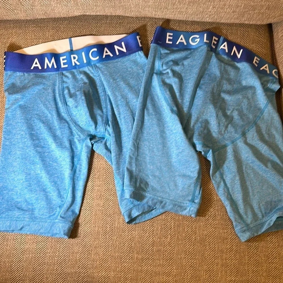 NWOT 2 Pair AE American Eagle AEO Men Underwear Boxer Brief Flex Blue SM - Picture 1 of 1